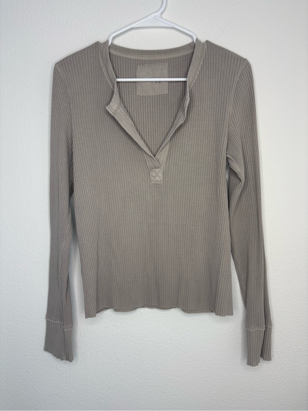 Aerie Taupe Fireside Longsleeve Henley Shirt